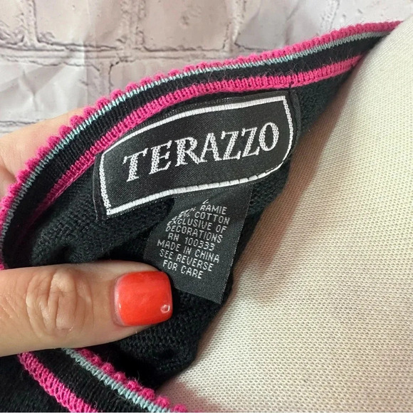 vintage terazzo cardigan sweater neon sequins large - Picture 4 of 7